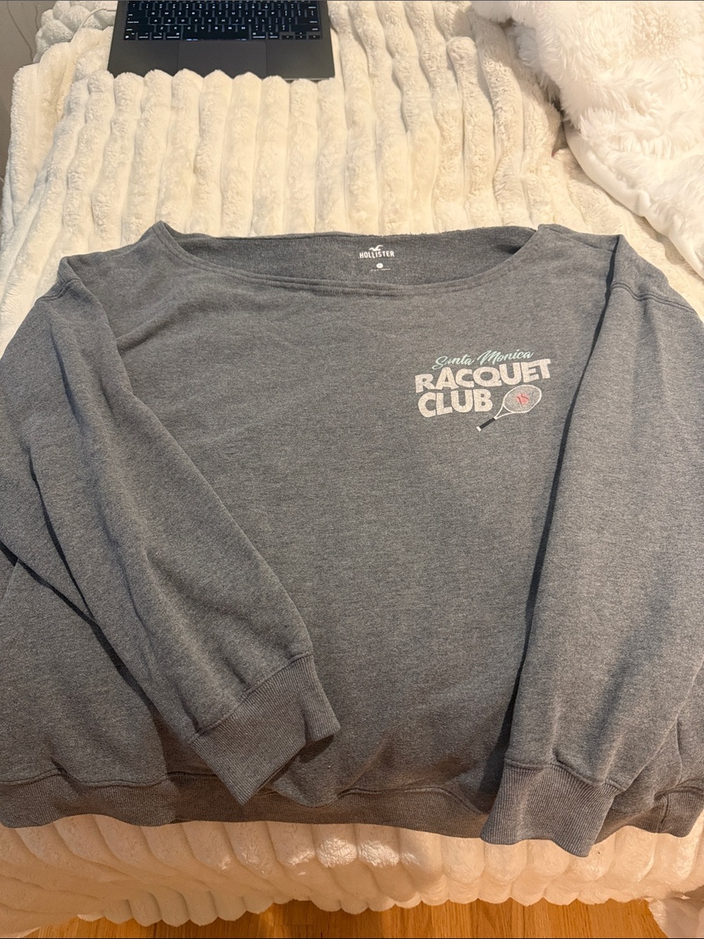 Hollister Gray 'Santa Monica Racquet Club' Crewneck Sweatshirt